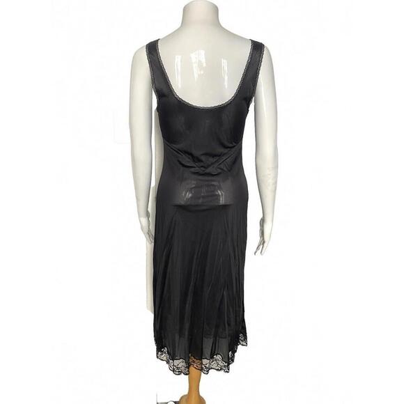 Vintage DOLCE & GABBANA 1980's Black Lace Satin Chemise Slip Dress IT-38 US-2 - Picture 8 of 11
